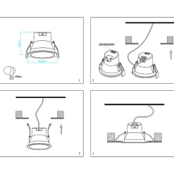 Spot downlight led encastrable 8W rond 90mm Noir, Anti-éblouissant CCT4 étanche IP44