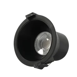 Spot downlight led encastrable 8W rond 90mm Noir, Anti-éblouissant CCT4 étanche IP44