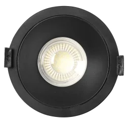 Spot downlight led encastrable 8W rond 90mm Noir, Anti-éblouissant CCT4 étanche IP44
