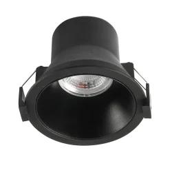 Spot downlight led encastrable 8W rond 90mm Noir, Anti-éblouissant CCT4 étanche IP44