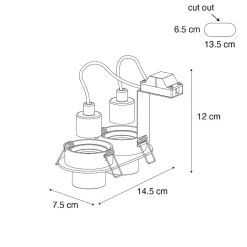 Spot encastré arrondi blanc GU10 orientable 2 lumières - Installa
