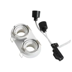Spot encastré arrondi blanc GU10 orientable 2 lumières - Installa