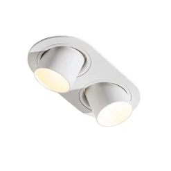 Spot encastré arrondi blanc GU10 orientable 2 lumières - Installa
