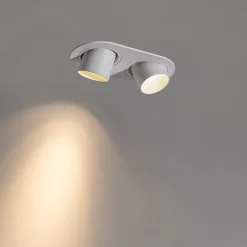 Spot encastré arrondi blanc GU10 orientable 2 lumières - Installa