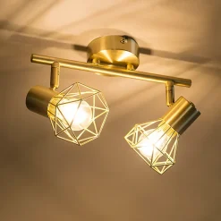 Spot encastré Art Déco en laiton inclinable et orientable 2 lumières - Mosh