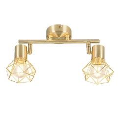 Spot encastré Art Déco en laiton inclinable et orientable 2 lumières - Mosh