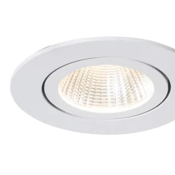 Spot encastré blanc 6,8 cm avec LED intégrée 750 lm dimmable IP23 - Gaius