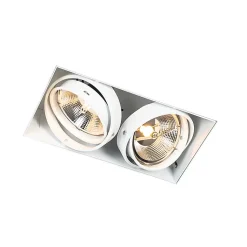 Spot encastré blanc GU10 AR111 sans bordure 2 lumières - Oneon