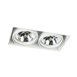Spot encastré blanc orientable et inclinable AR111 sans bordure 2 lumières - Oneon