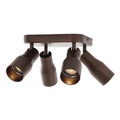 Spot encastré carré 4 lumières bronze foncé GU10 50 mm - Stanley