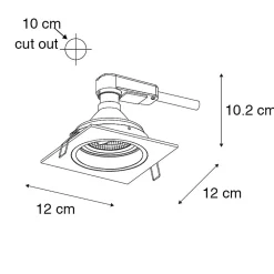 Spot encastré carré blanc orientable - Chuck 70