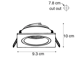 Spot encastré carré en aluminium rotatif et inclinable - Chuck