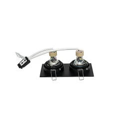 Spot encastré carré noir orientable 2 lumières - Chuck