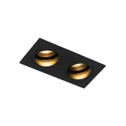 Spot encastré carré noir orientable 2 lumières - Chuck