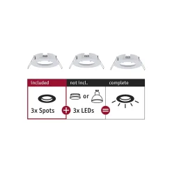 Spot encastré Choose Kit de base fixe IP44 rond 78mm max. 3x10W 230V gradable Blanc dépoli
