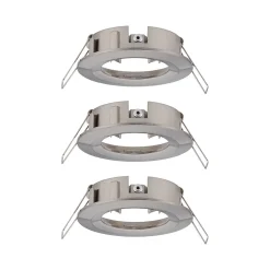 Spot encastré Choose Kit de base fixe IP44 rond 78mm max. 3x10W 230V gradable Acier brossé