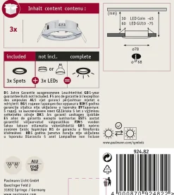 Spot encastré Choose Kit de base fixe IP44 rond 78mm max. 3x10W 230V gradable Chrome