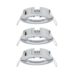 Spot encastré Choose Kit de base fixe IP44 rond 78mm max. 3x10W 230V gradable Chrome