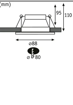 Spot encastré Cole rond 88mm GU10 max. 10W 230V gradable Blanc Noir mat