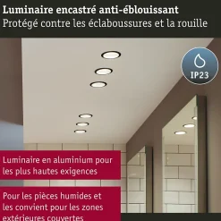 Spot encastré Cole rond 88mm GU10 max. 10W 230V gradable Blanc Doré mat