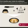 Spot encastré Cole rond 88mm GU10 max. 10W 230V gradable Noir Doré mat