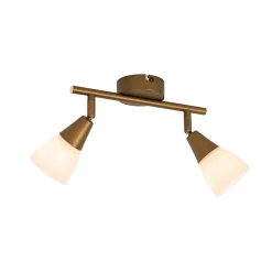 Spot encastré de plafond classique doré avec verre dépoli 2 lumières - Madi