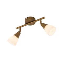 Spot encastré de plafond classique doré avec verre dépoli 2 lumières - Madi