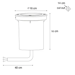 Spot encastré de sol extérieur moderne noir AR70 orientable IP65 - Delux