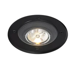 Spot encastré de sol extérieur moderne noir AR70 orientable IP65 - Delux
