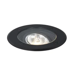 Spot encastré de sol extérieur moderne noir AR70 orientable IP65 - Delux