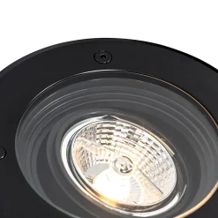 Spot encastré de sol extérieur moderne noir AR70 orientable IP65 - Delux