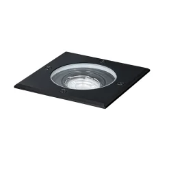 Spot encastré de sol extérieur noir carré orientable IP65 - Delux