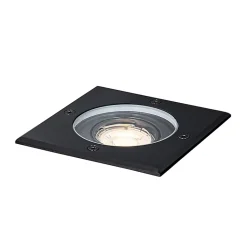 Spot encastré de sol extérieur noir carré orientable IP65 - Delux