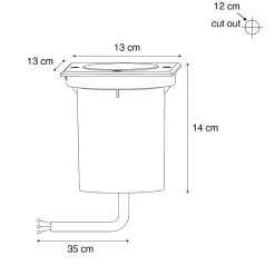Spot encastré de sol extérieur noir carré orientable IP65 - Delux
