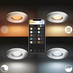 Spot encastré dimmable Bluetooth Philips Hue IP44 Rond GU10 350lm 5W multicolore