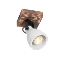 Spot encastré industriel bois et béton - Creto