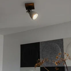 Spot encastré industriel bois et béton - Creto