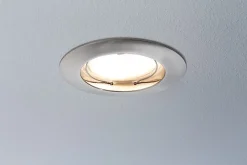 Spot encastré LED Blanc chaud Coin IP44 rond 79mm Coin 3x6,8W 3x380lm 230V gradable 2700K Acier brossé Satiné