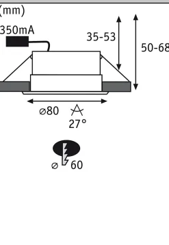 Spot encastré LED Calla fixe IP65 rond 80mm 7W 370lm 230V 4000K Blanc dépoli