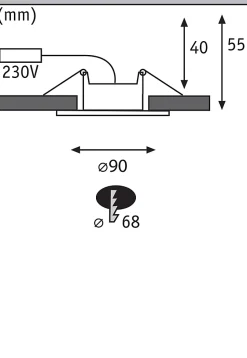 Spot encastré LED Calla fixe IP65 rond 85mm 5W 400lm 230V 4000K Blanc dépoli