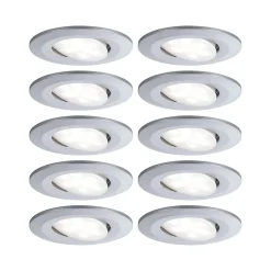 Spot encastré LED Calla Kit de base orientable IP65 rond 90mm 30 10x5,2W 10x460lm 230V gradable 4000K Chrome mat