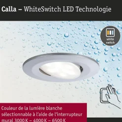 Spot encastré LED Calla Kit de 10 IP65 rond 90mm 30 10x5W 10x430lm 230V White Switch Chrome mat
