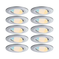 Spot encastré LED Calla Kit de 10 IP65 rond 90mm 30 10x5W 10x430lm 230V White Switch Chrome mat