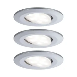 Spot encastré LED Calla Kit de base orientable IP65 rond 90mm 30 3x5,2W 3x460lm 230V gradable 4000K Chrome mat