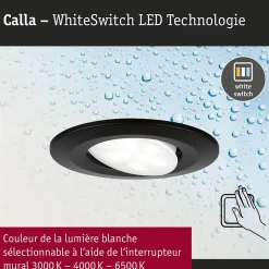 Spot encastré LED Calla Kit de 10 IP65 rond 90mm 30 10x5W 10x430lm 230V White Switch Noir mat
