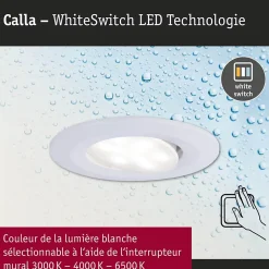 Spot encastré LED Calla Kit de 10 IP65 rond 90mm 30 10x5W 10x430lm 230V White Switch Blanc dépoli