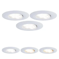 Spot encastré LED Calla Kit de base orientable IP65 rond 90mm 30 3x5W 3x400lm 230V White Switch Blanc dépoli