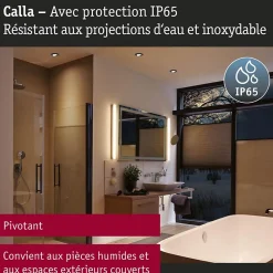 Spot encastré LED Calla orientable IP65 rond 90mm 30 6W 500lm 230V 4000K Noir mat