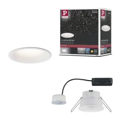 Spot encastré LED Cymbal Coin IP44 rond 77mm Coin 6,7W 430lm 230V gradable 2700K Blanc dépoli