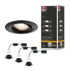 Spot encastré LED Easy Dim Nova Mini Plus Coin Kit de base orientable rond 66mm 15 Coin 3x4W 3x310lm 230V 2700K Noir mat
